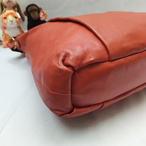 Coach Madison Orange Leather Zipper Closure Hobo Shoulder Bag - Picture 7 of 16